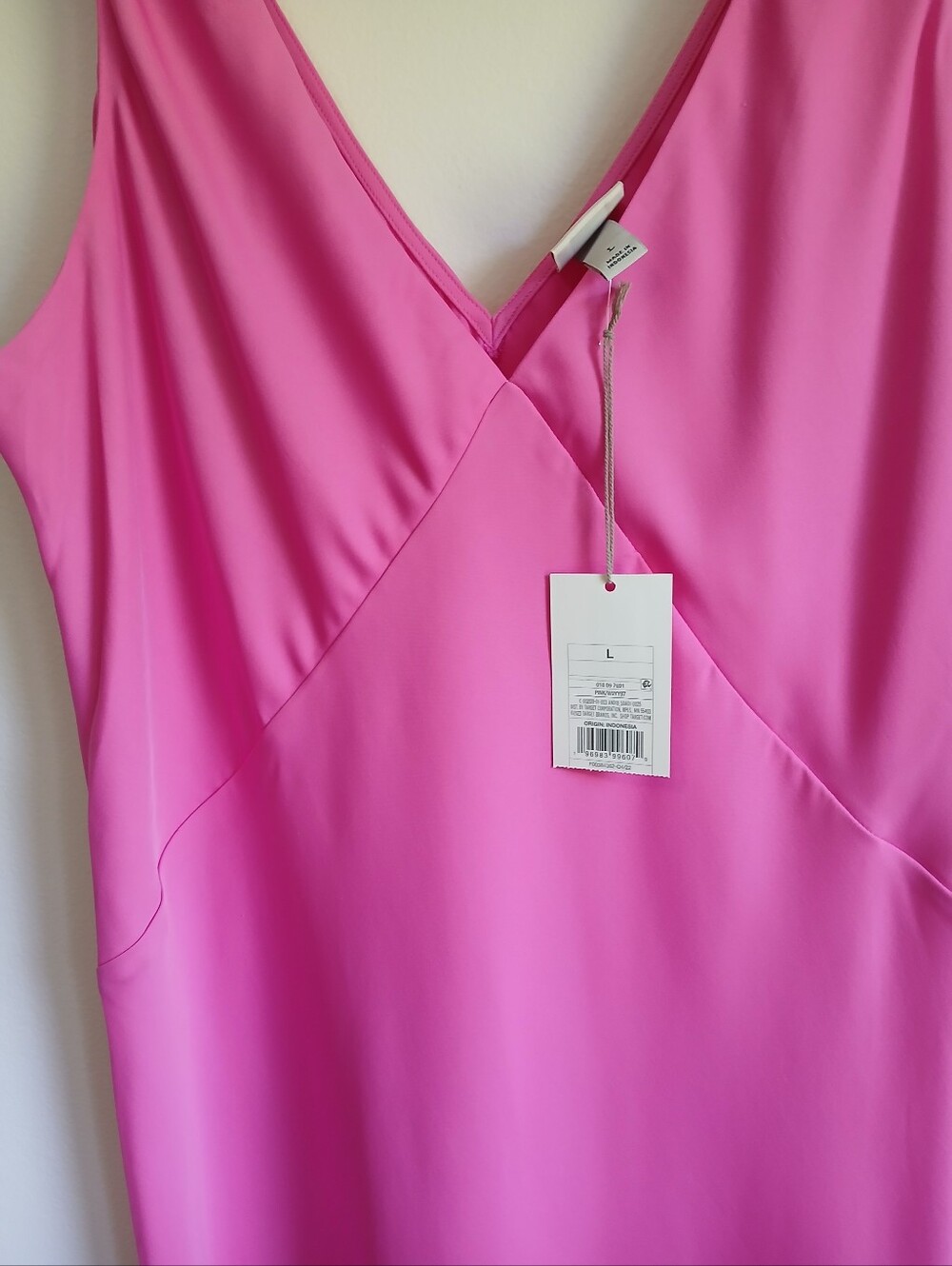 a new day Bright Pink V-Neck Midi Slip Dress - Picture 5 of 7